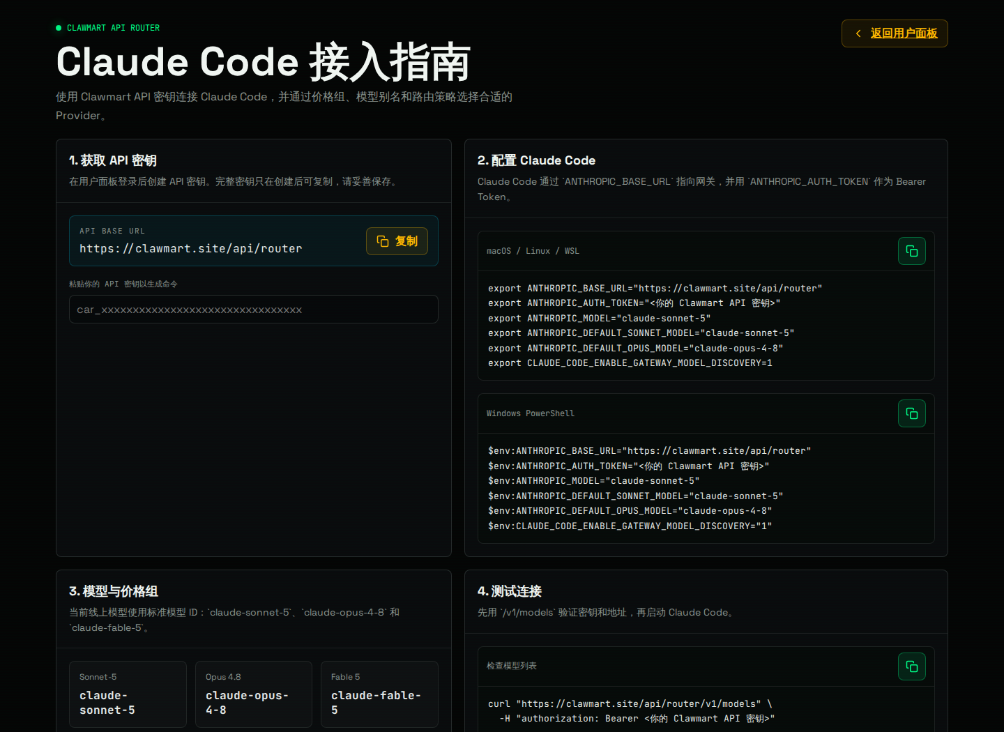 Claude Code 接入指南截图